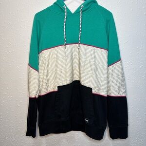 Empyre Green and Black Hoodie with Cream Pattern
